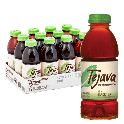 Vista 7 de Tejava Té helado negro con limón, paquete de 6, botellas de PET de 16.9oz, sin azúcar, sin OGM, kosher, sin azúcar ni edulcorantes, sin calorías