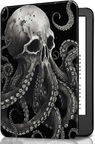 Vista 47 de Funda para Kindle básico de 6 pulgadas (11.ª generación), múltiples ángulos, piel sintética, delgada, con función de encendido y apagado automático