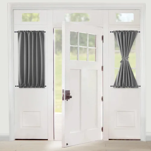 Vista 90 de XWZO - Cortinas para puerta con cortinero, cortinas blackout térmicas y oscurecedoras para puerta francesa, cortinas para ventana de la cocina, 12 x
