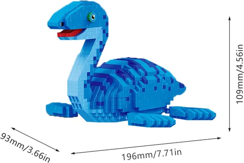 Vista 3 de Larcele Juego de dinosaurios de bloques de construcción de micro bloques de construcción, mini ladrillos de juguete de construcción 3D, 1004 piezas
