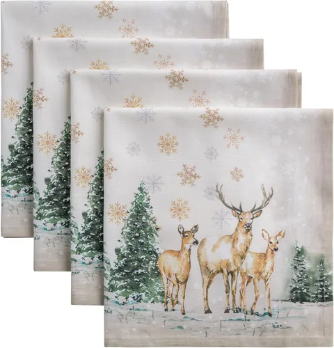 Vista 148 de Maison d' Hermine Juego de 4 servilletas de tela 100% algodón, suaves y duraderas, servilletas cuadradas reutilizables para uso diario, lavables