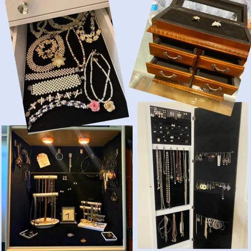 Vista 3 de 4 hojas de terciopelo autoadhesivas, tela flocada autoadhesiva para cajones de joyas, forro de caja de almacenamiento (4 piezas, negro)