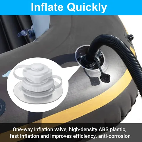 Vista 2 de Válvula de aire inflable para barco, 2 piezas de válvula de aire inflables para barcos, tapones de aire en espiral, tornillo de repuesto de inflado