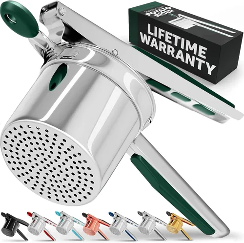 Vista 15 de Pasapurés y prensa para patatas de PriorityChef, hace pure de patatas ligeros y esponjosos a la perfección, 100 % de acero inoxidable.