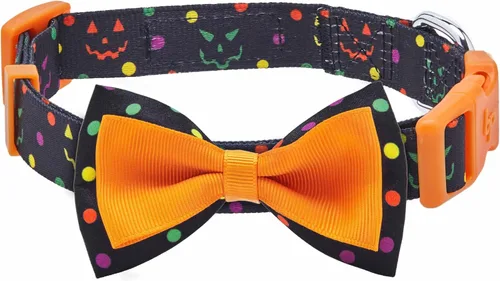 Vista 10 de Blueberry Pet Collar de perro ajustable de maíz dulce de Halloween con accesorio desmontable con purpurina, pequeño, cuello de 12 a 16 pulgadas