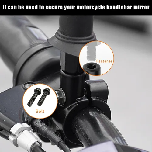 Vista 3 de 2 piezas de soporte de montaje para espejo de manillar de motocicleta, abrazadera de montaje de rosca de espejo de aluminio de 7/8", adaptador