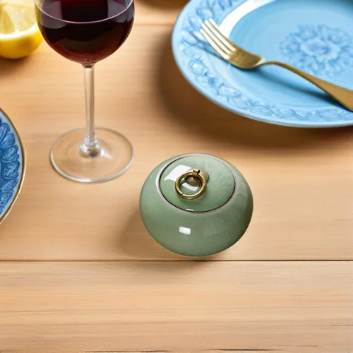 Vista 3 de Luxshiny Tarros de cerámica Tarros de almacenamiento de estilo chino Vintage Tarro de té de cerámica Tarro de caramelo Tarro de té Tarro de té Bote