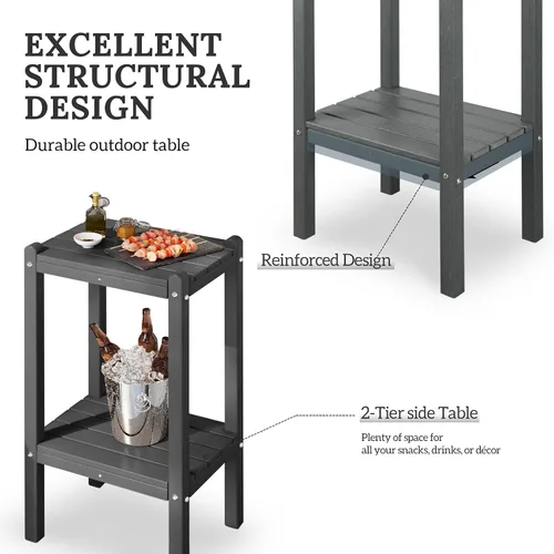 Vista 25 de WestinTrends Malibu - Mesa auxiliar cuadrada para silla Adirondack, color azul marino
