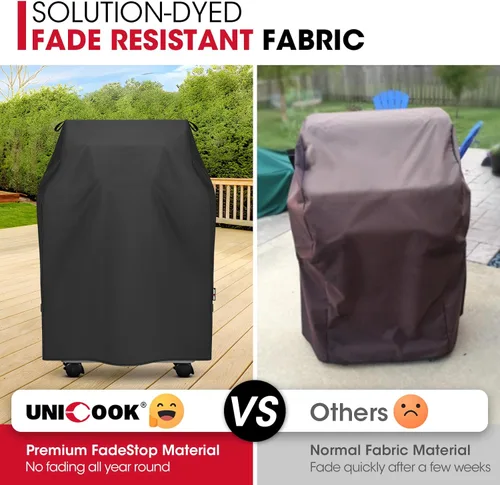 Vista 3 de Unicook - Funda para parrilla de 2 quemadores de 32 pulgadas, cubierta de barbacoa pequeña para exteriores con asas laterales y correas, resistente