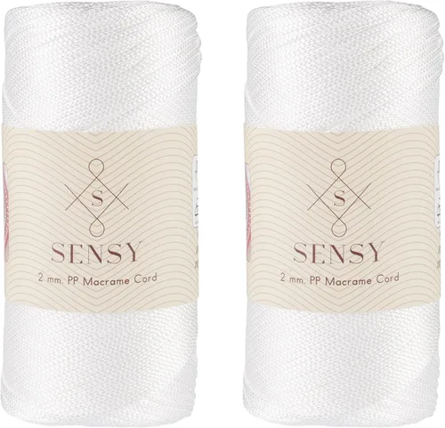 Vista 140 de Sensy Premium 2mm 229.5 metros de cuerda de poliéster 100% cordón de polipropileno Cordón de macramé 2mm Cordón para bolso de crochet Hilo