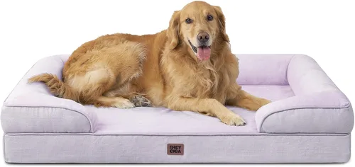 Vista 101 de EHEYCIGA – Cama ortopédica impermeable para perros extragrandes, espuma viscoelástica tipo caja de huevos, bordes elevados y base antideslizante