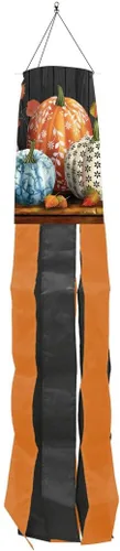 Vista 6 de Briarwood Lane Calabazas a cuadros Otoño Windsock Primitive Fall 40" L