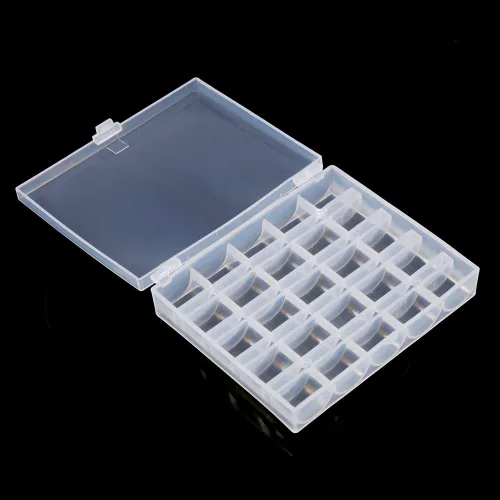 Vista 4 de Bobbin Bobb 1Pc Plastic Empty Bobbins Case Sewing Machine Bobbin Organizer Storage Clear Box for 25 Spools