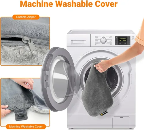 Vista 4 de Almohadilla térmica para gatos de 17 x 30 pulgadas, almohadilla térmica de doble cara para gatos y perros pequeños con funda extraíble lavable