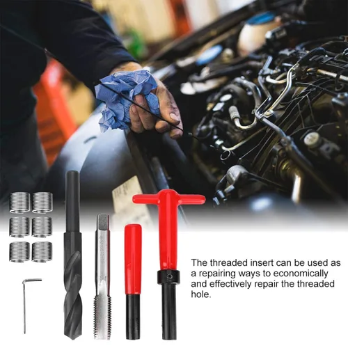 Vista 4 de Jeanoko 11 unids M16x2 Kit de reparación de roscas de acero inoxidable torcido llave de taladro roscado herramienta de inserción para aparamenta