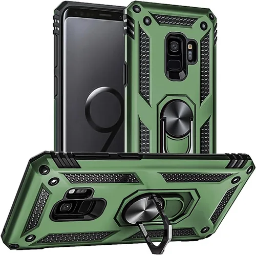 Aozuoton Funda para Samsung Galaxy S9, Galaxy S9, [grado militar de 16 pies a prueba de caídas], anillo a prueba de golpes para Samsung Galaxy S9,