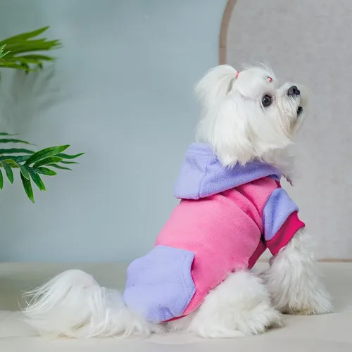 Vista 7 de PUPTECK Sudadera de forro polar con capucha para perro, ropa suave y cálida con capucha para perros pequeños y medianos, para otoño e invierno