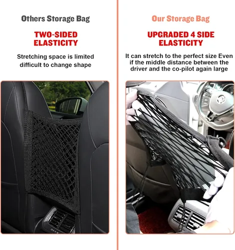 Vista 5 de Xotic Tech - Bolsa de almacenamiento de malla elástica para perros y mascotas, con espacio para el asiento trasero, organizador de red de malla