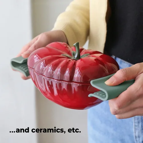 Vista 3 de Carrotez Soportes de silicona para ollas, cubiertas resistentes al calor para mangos de ollas para cocina, accesorios para hornos holandeses