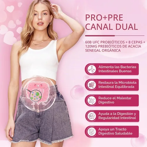 Vista 2 de NATURE TARGET Probióticos para la piel para mujeres 90 cápsulas
