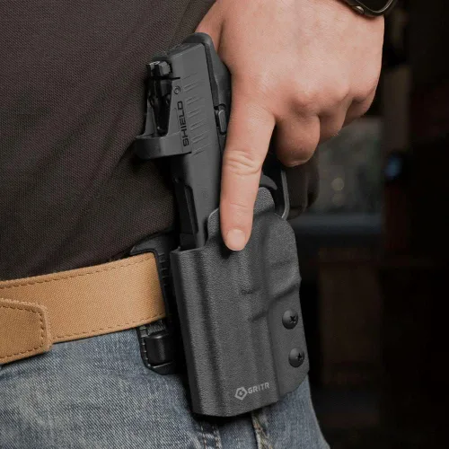 Vista 4 de GRITR OWB Kydex Pistol Holster Compatible with Springfield Armory Hellcat w/Optic Cut, Open Bottom, Adjustable Cant & Retention EDC Gun Accessory