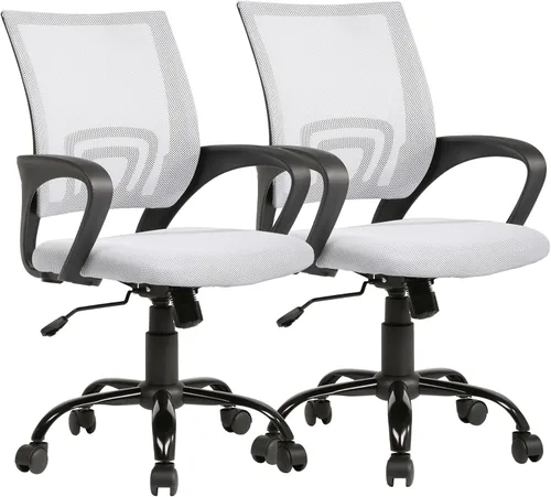 Vista 17 de PayLessHere Silla de Oficina para Computadora Ergonómica Económica Silla de Escritorio Ajustable Cómoda de Respaldo Medio de Trabajo con Ruedas