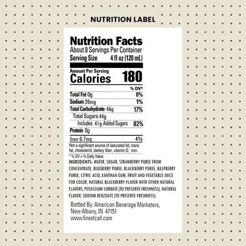 Vista 2 de Finest Call Mezcla de bebida de puré de bayas silvestres premium, botella de 1 litro (33.8 onzas líquidas)