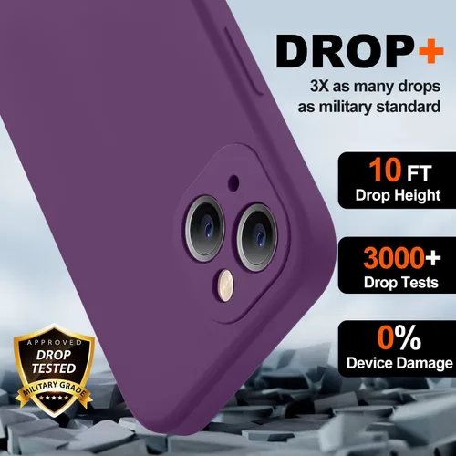 Vista 4 de BossKiss Funda compatible con iPhone 13, silicona de alta calidad mejorada [protección de cámara] [2 protectores de pantalla]