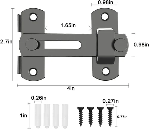 Vista 2 de 2 piezas de cerradura para puerta de granero, cierres deslizantes de 180 grados para puerta de granero, cierre de puerta para puerta de granero