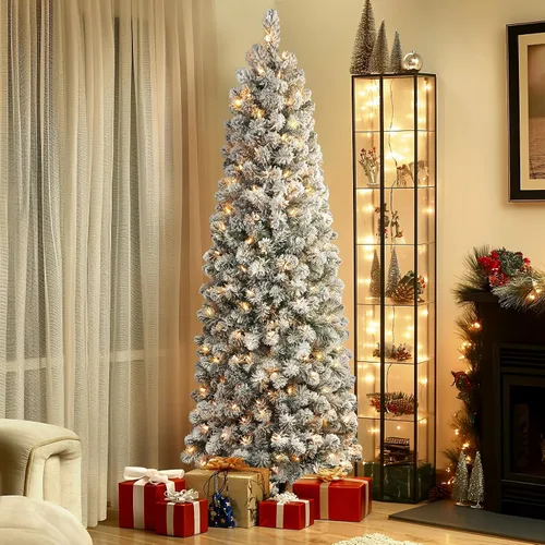 Vista 2 de SHareconn Árbol de Navidad artificial preiluminado de 4 pies, preiluminado, delgado, perfecto para decoraciones de Navidad en interiores