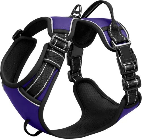 Vista 152 de Arnés para perro sin tirones, chaleco reflectante ajustable y acolchado para mascotas con asa de fácil control, fácil de llevar con nudo elegante