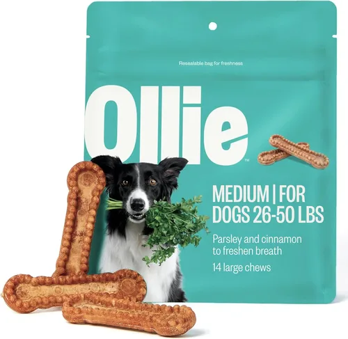 Vista 9 de Ollie Masticables dentales para perros extra pequeños, 12 onzas, aliento fresco, golosinas de limpieza de dientes, palos para el cuidado bucal