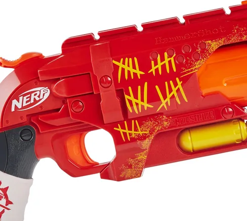 Vista 4 de NERF Zombie Strike Hammershot Blaster, rojo (exclusivo de Yaxa)