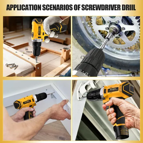 Vista 5 de Sundpey Kit de herramientas para el hogar con taladro – Juego de herramientas de reparación general básica para el hogar con taladro eléctrico