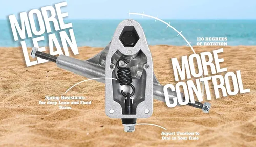 Vista 5 de Flow Surf Skates Cruiser - Cubierta de arce norteamericana de 7 capas de 32 x 10 pulgadas con chapa exótica, camión de tallado, totalmente montado