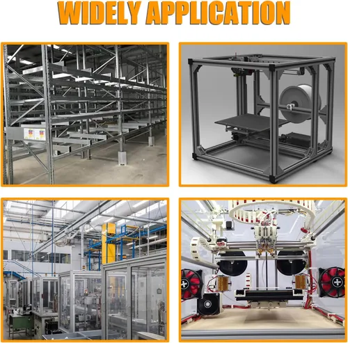 Vista 7 de 4 conectores de línea recta 2020, conectores de extrusión de aluminio con ranura en T con tornillos M5, soportes de línea de unión de 3.9 pulgadas
