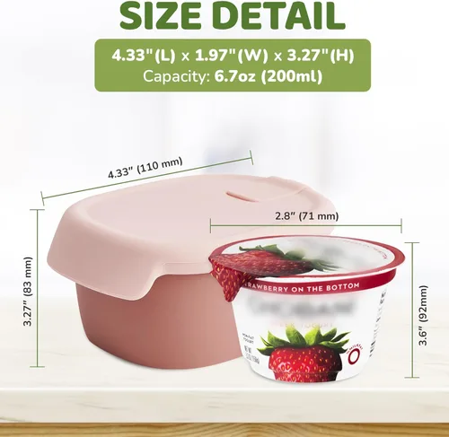 Vista 8 de Recipientes de almacenamiento de alimentos para bebés, silicona sin BPA, tapa hermética, aptos para microondas y lavavajillas, recipientes