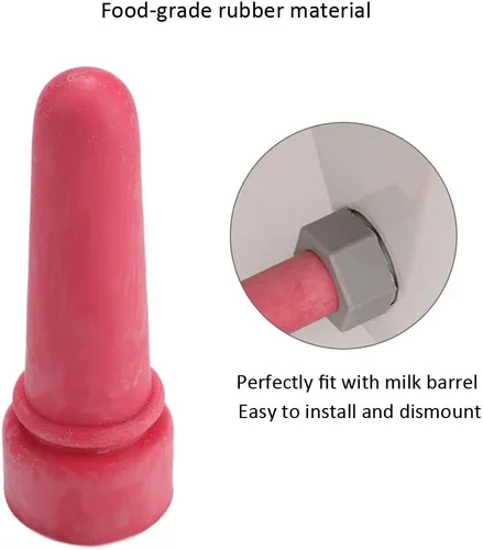 Vista 8 de Bebida de leche de ternero, 5 piezas de suministros de alimentación de animales de vaca pequeña pezón de leche de ternero 2.7 in de longitud de goma