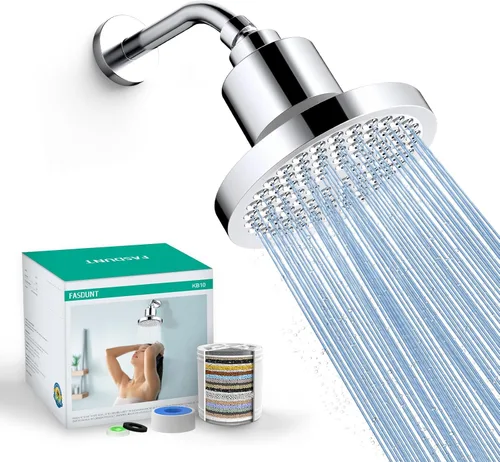 FASDUNT Filtered Shower Head, Anti-Clog High Pressure Shower Heads with 20-Stage Filter for Softening Hard Water to Improve Hair and Skin Problems