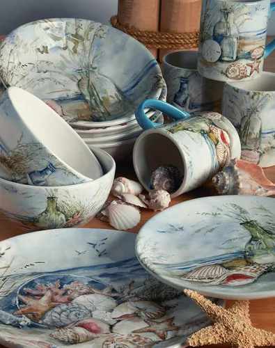 Vista 6 de Certified International Coastal Landscape - Bandeja rectangular de 14 x 10 pulgadas, multicolor, grande