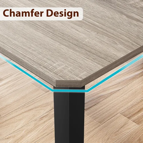 Vista 6 de GarveeHome Industrial Dining Table for 6-8 People, 78.7" Long Kitchen Table with Sturdy Metal Frame & Seats 6 Rectangular Counter for Dinner