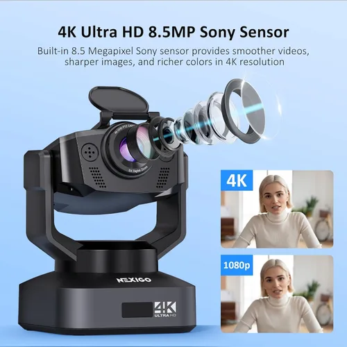 Vista 8 de Cámara PTZ NexiGo 20X Zoom Óptico con Salidas PoE HDMI/3G-SDI/USB/LAN de Transmisión IP, Seguimiento Automático AI para Videoconferencia