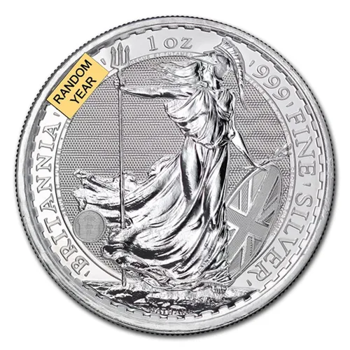 Vista 3 de 1997 - Present (Random Year) Lot of (5) 1 oz Silver Britannia Coins Brilliant Uncirculated with a Certificate of Authenticity £2 GBP Seller BU