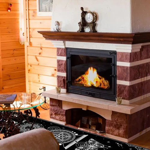 Vista 4 de Timgle Alfombra gótica de pasillo de 2 x 7 pies, tapete de pasillo negro con temática de Navidad, suave, grande, antideslizante, para dormitorio