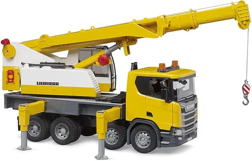 Vista 3 de Bruder 03571 Scania Super 560R Liebherr Camión grúa w módulo de luzsonido