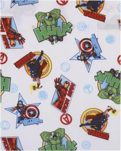 Vista 4 de NoJo Marvel The Avengers I Am A Hero - Juego de ropa de cama infantil de 4 piezas azul, verde, rojo y amarillo - edredón, sábana bajera ajustable