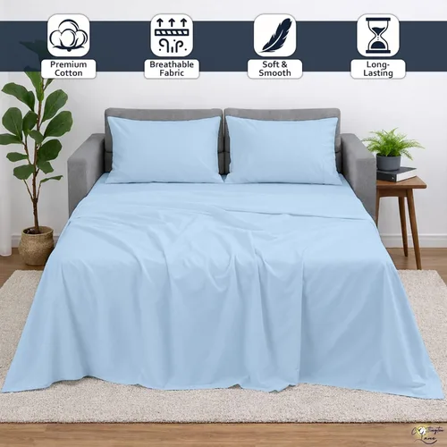 Vista 2 de Cottington Lane Juego de 4 piezas de sábanas para sofá cama tamaño matrimonial, 100% algodón egipcio de alta calidad para sofá cama, sofá biplaza
