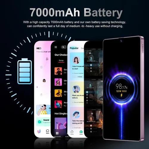 Vista 4 de MMY I25 Ultra 5G Teléfono Inteligente Desbloqueado, 16GB+512GB Teléfono Celular Completo para Android 14, 6.99" Teléfono Celular Desbloqueado