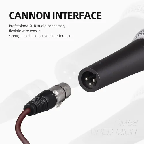 Vista 4 de D Debra Micrófono dinámico con cable, micrófono de mano vocal dinámico cardioide con clips de micrófono, adecuado para altavoces, máquina de canto