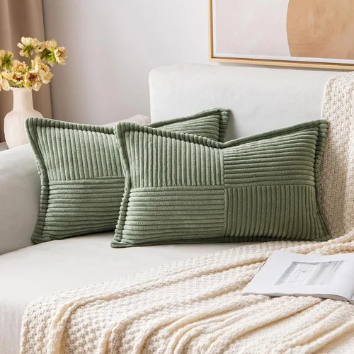 Vista 41 de MIULEE Juego de 2 fundas de almohada decorativas para sofá, cama y sala de estar, 20 x 20 pulgadas, beige, acento bohemio, cojines de estilo tirada